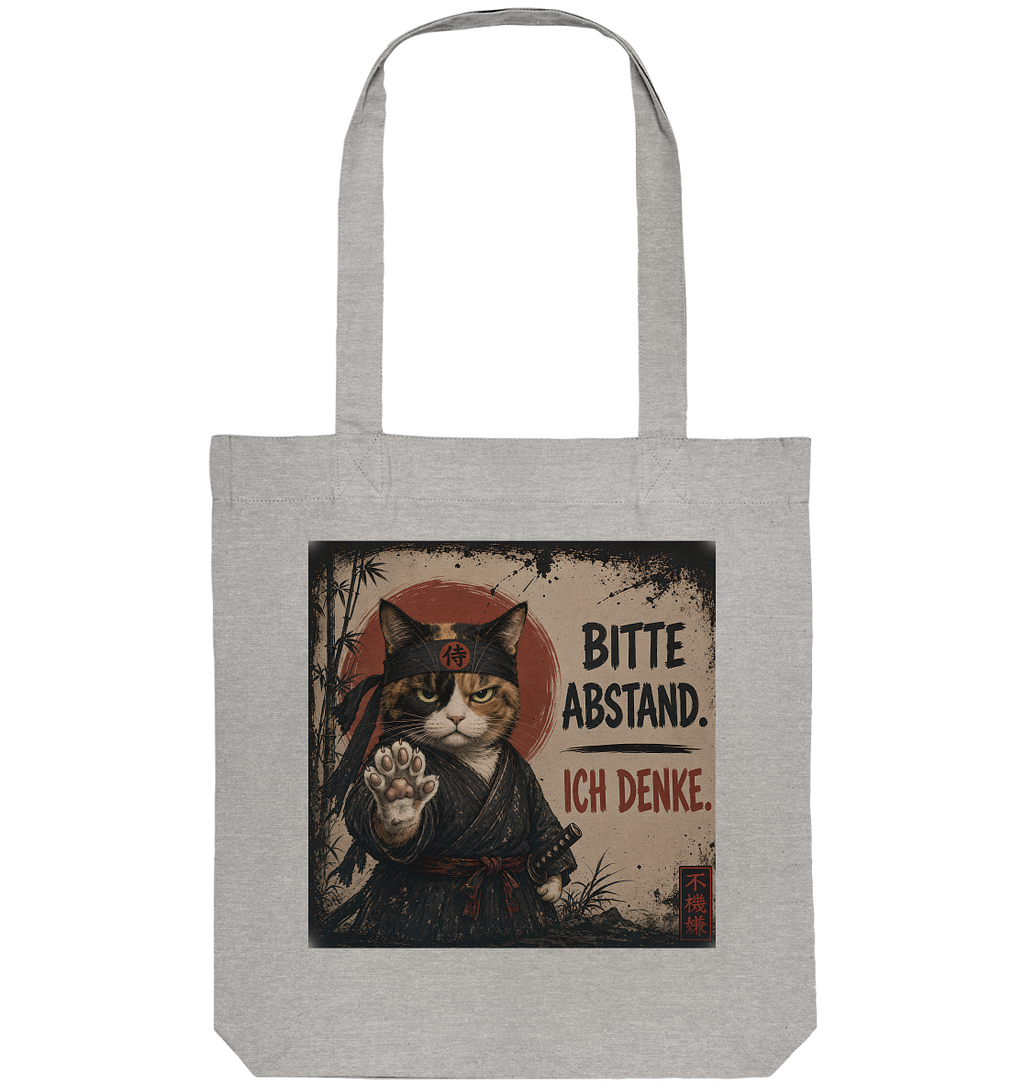 Cyberpunk Samurai grumpy Cat Bitte Abstand - Organic Tote-Bag