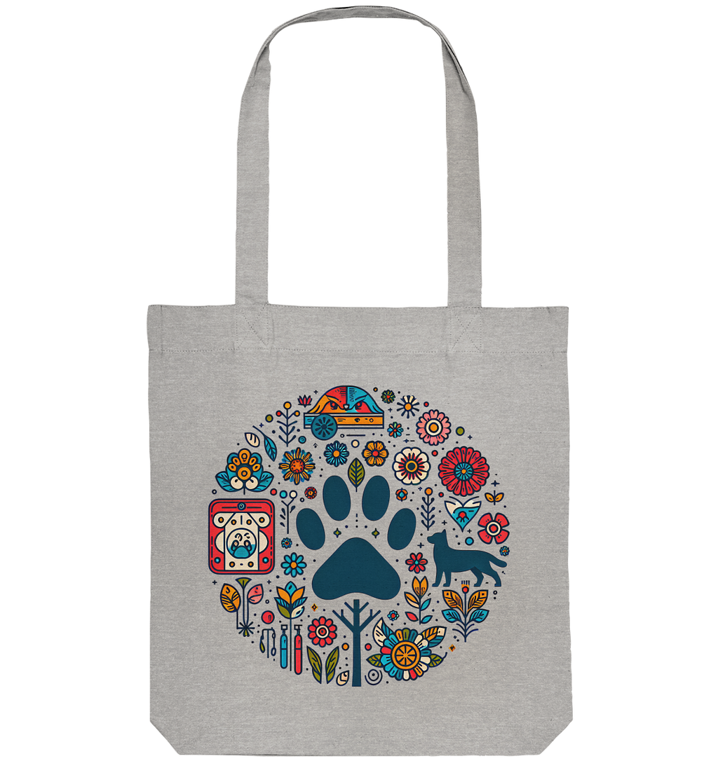 Farbige Modernes Design Pfote , Hund, Natur - Organic Tote-Bag