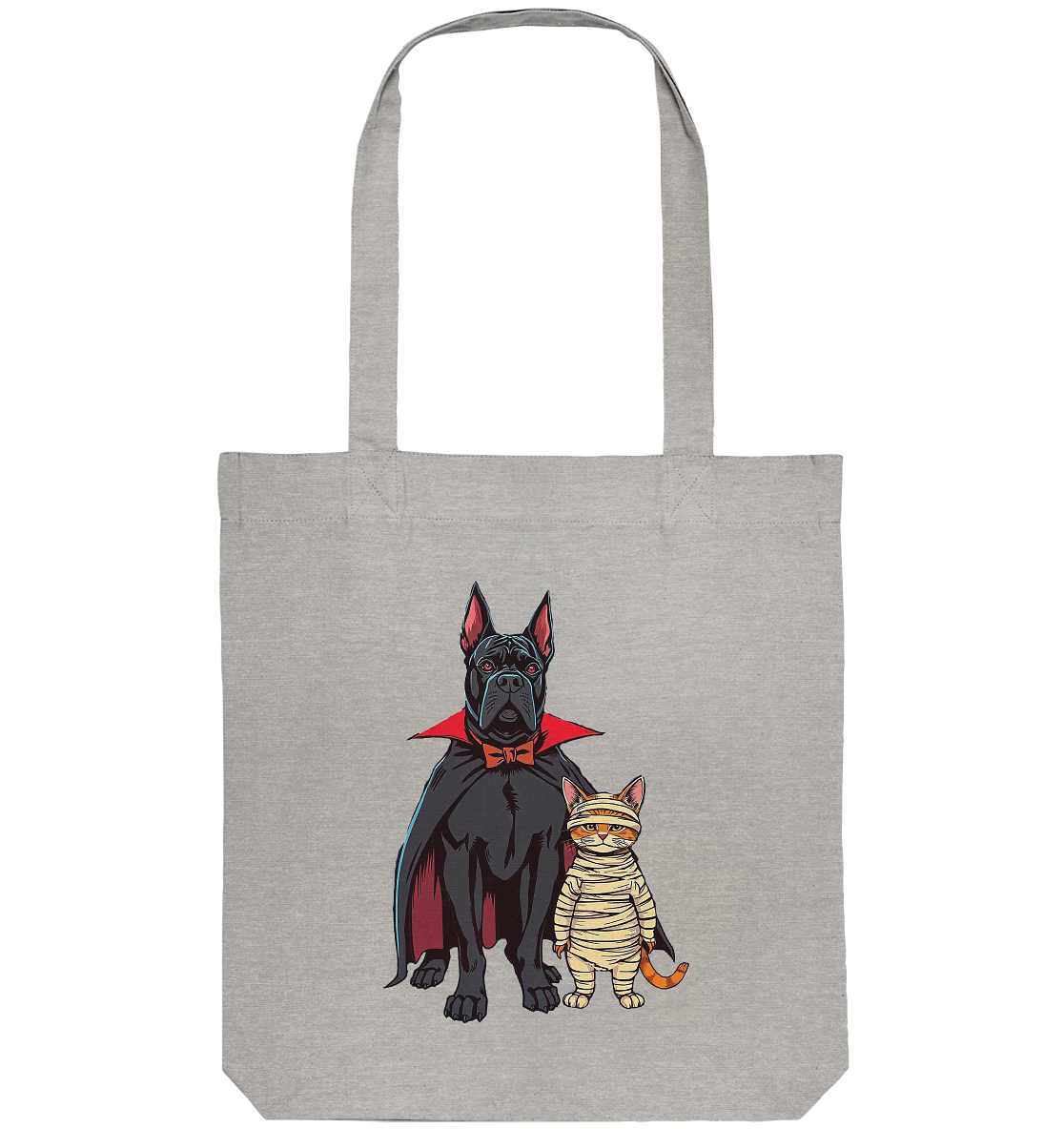 Halloween Cane Corso mit Katze als comic - Organic Tote-Bag