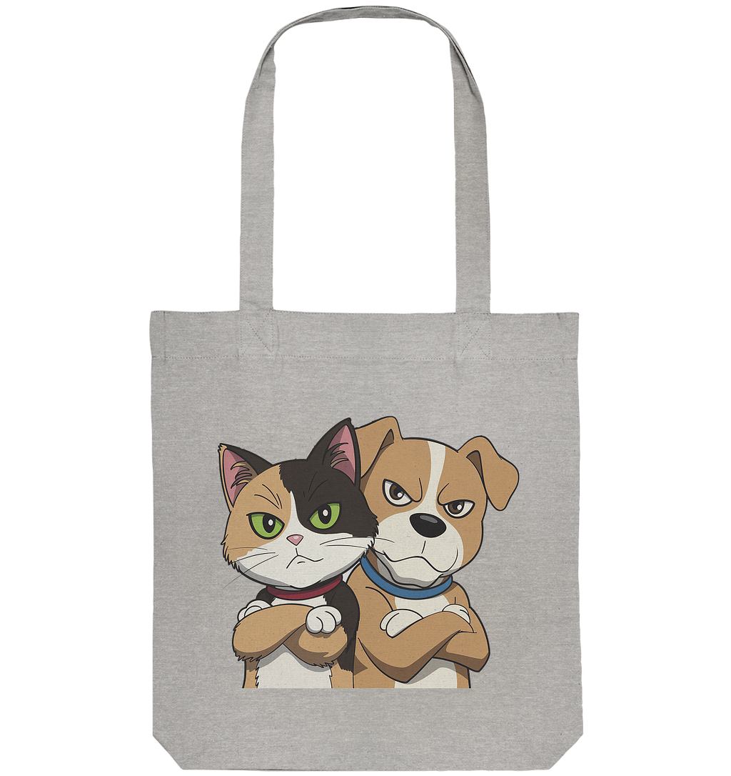 Hund und Katze grumpy - personalisierbar - Organic Tote-Bag