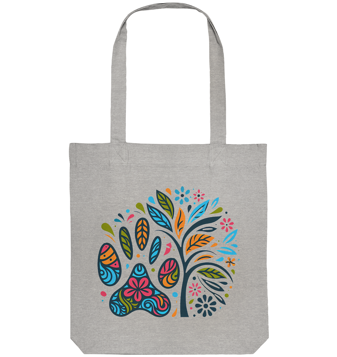 Pfote und Baum Farbenfrohes Design - Organic Tote-Bag