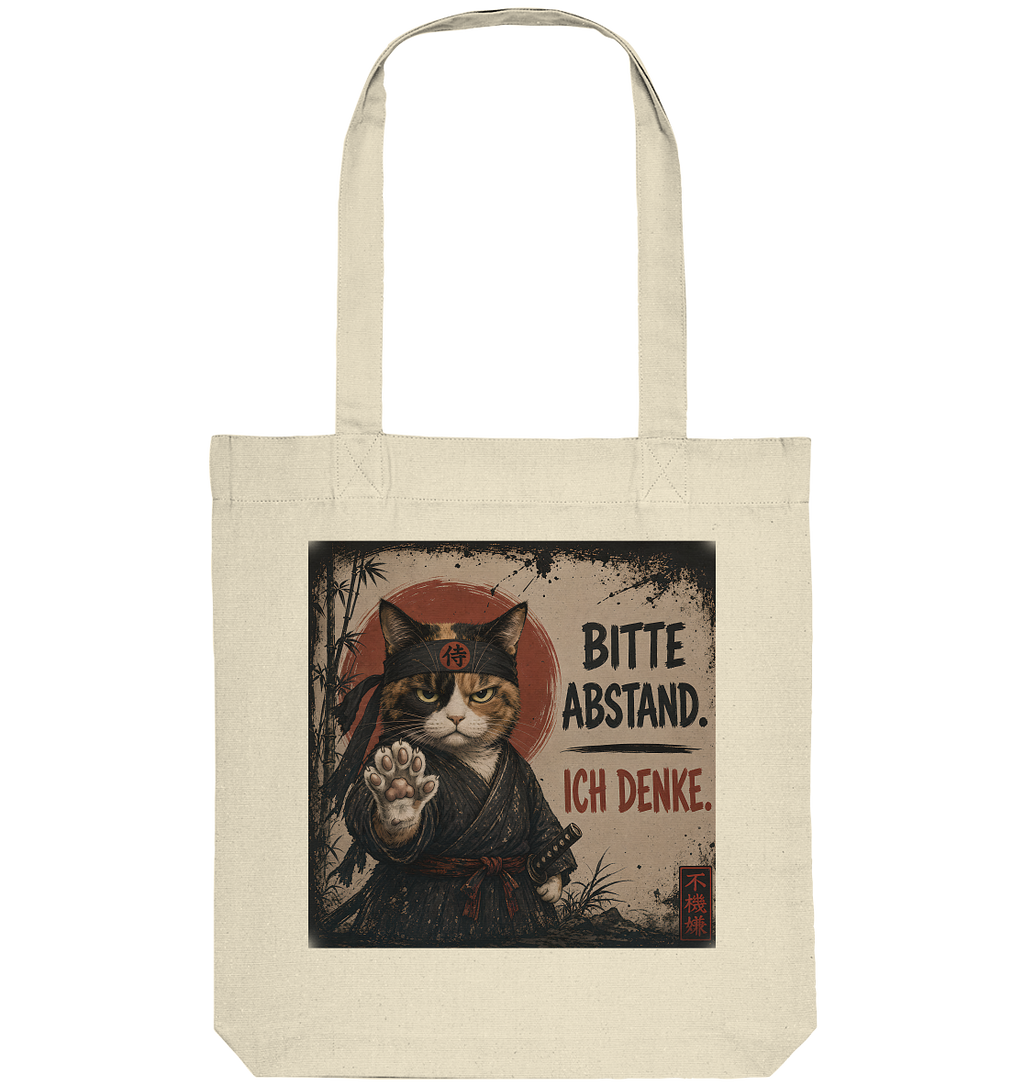 Cyberpunk Samurai grumpy Cat Bitte Abstand - Organic Tote-Bag