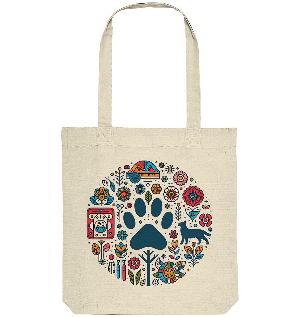Farbige Modernes Design Pfote , Hund, Natur - Organic Tote-Bag