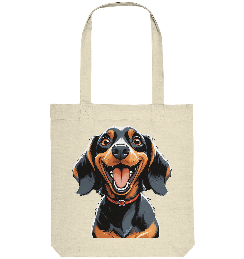 Happy Dackel Cartoon - Organic Tote-Bag