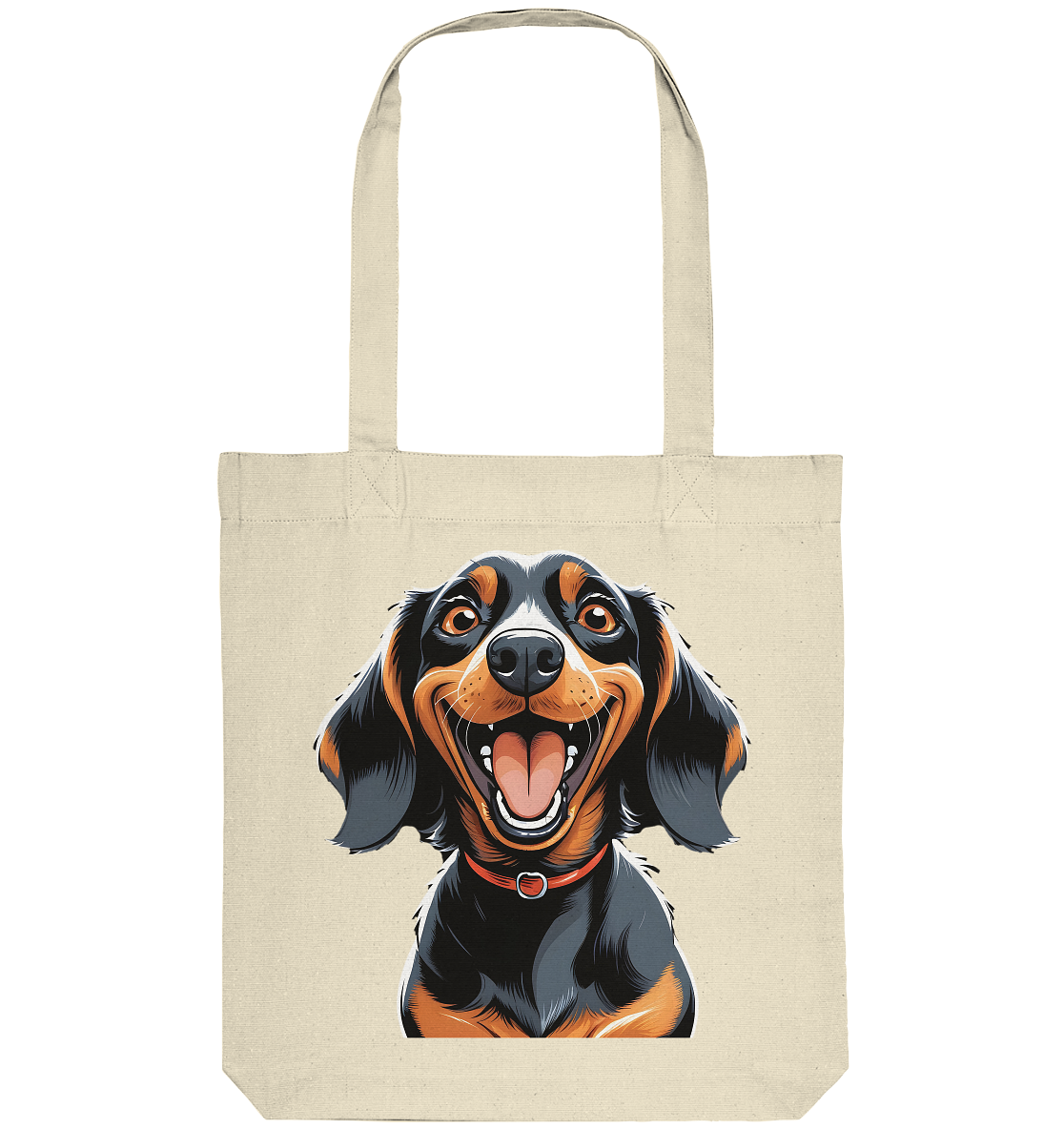 Happy Dackel Cartoon - Organic Tote-Bag