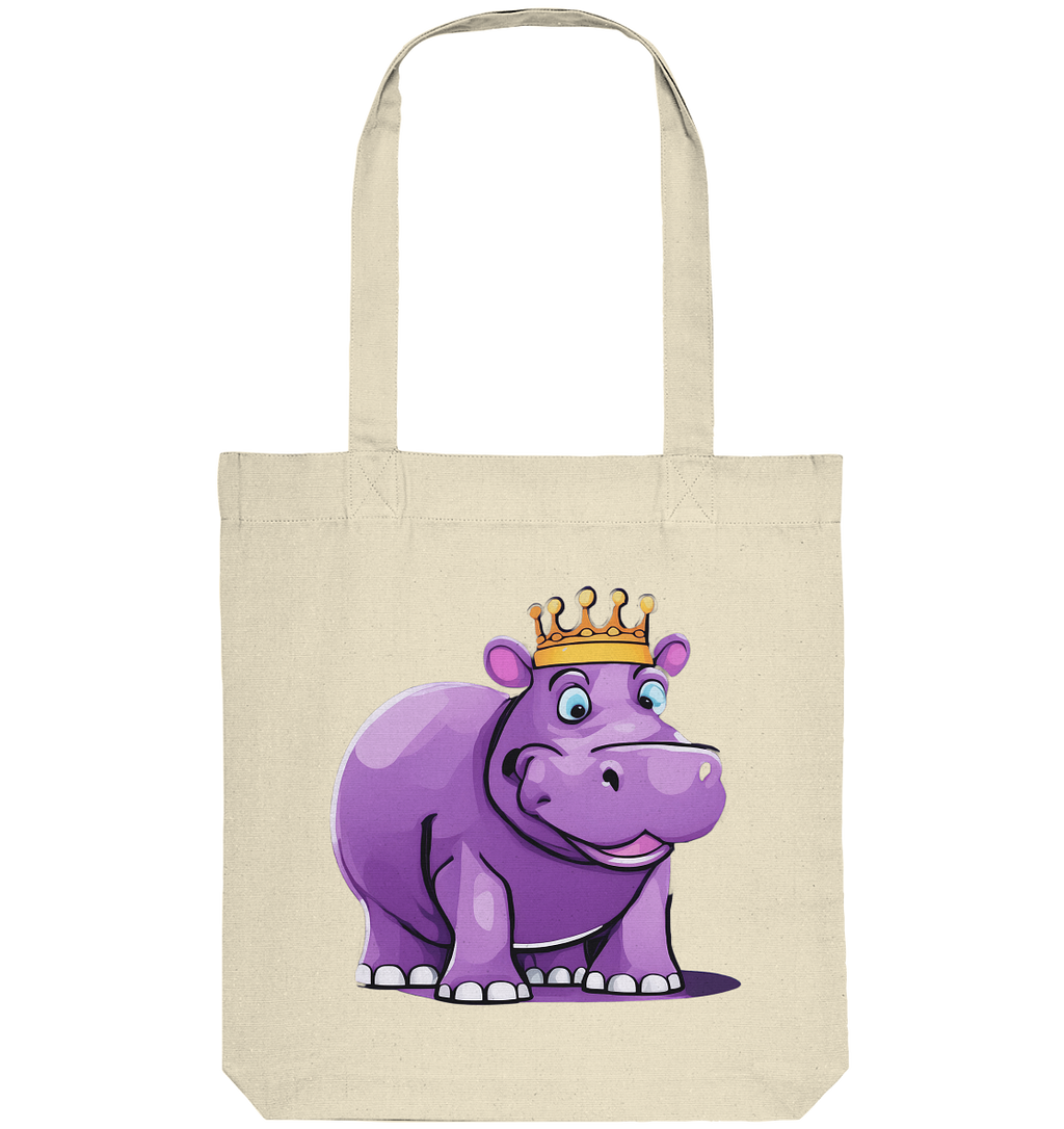 Hippo Queen Cute - personalisierbar - Organic Tote-Bag