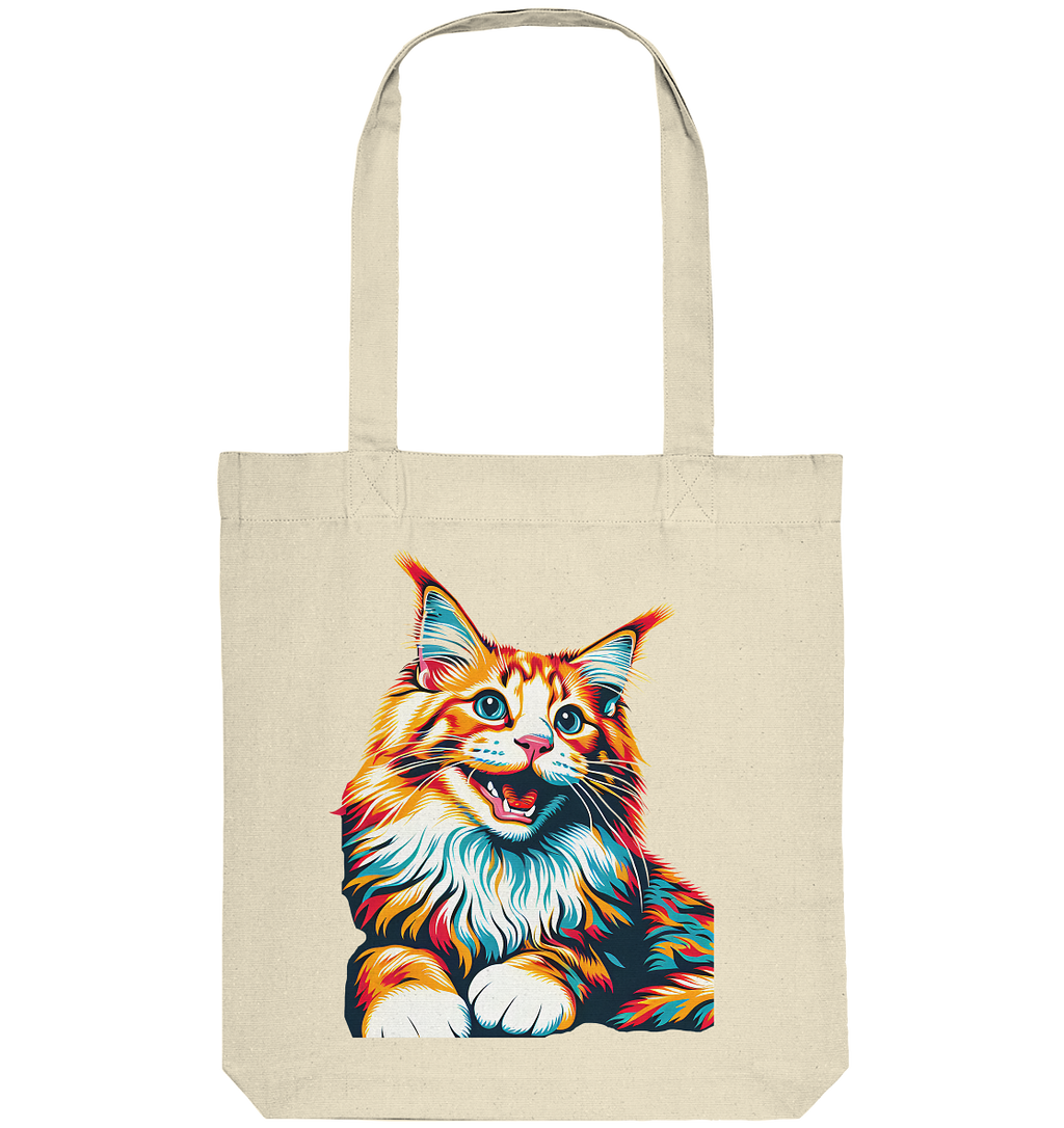 Maine Coon Katze Pop Art - personalisierbar - Organic Tote-Bag
