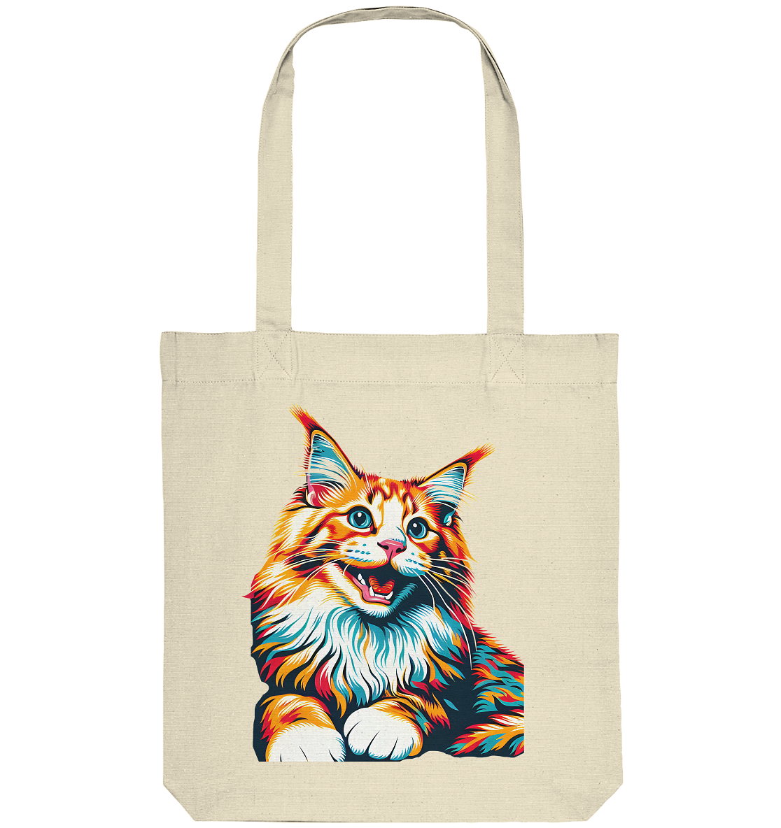 Maine Coon Katze Pop Art - personalisierbar - Organic Tote-Bag