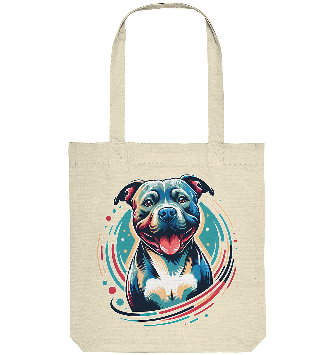 Happy Pittbull / Staffy PopArt - Organic Tote-Bag