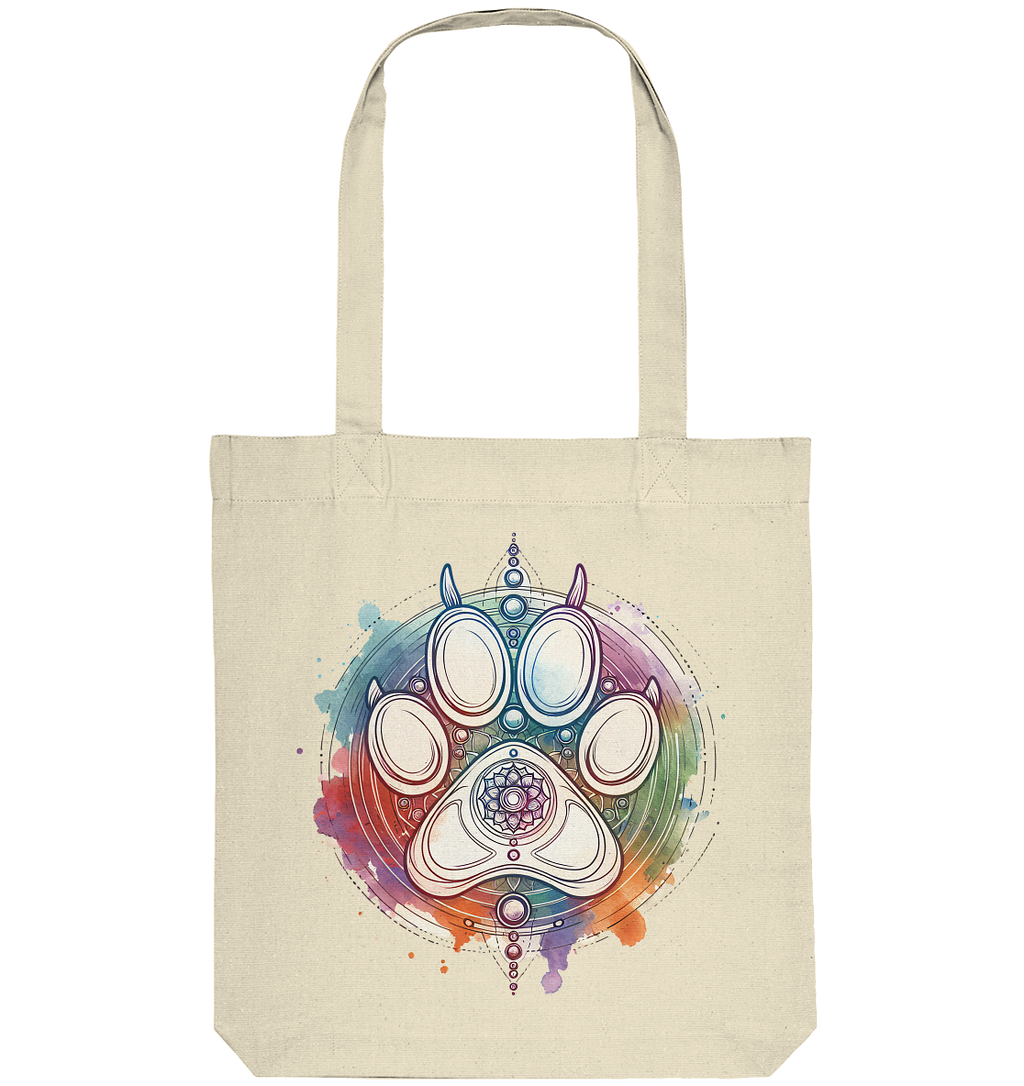 Modernes Design Chakra mit Pfote - Organic Tote-Bag