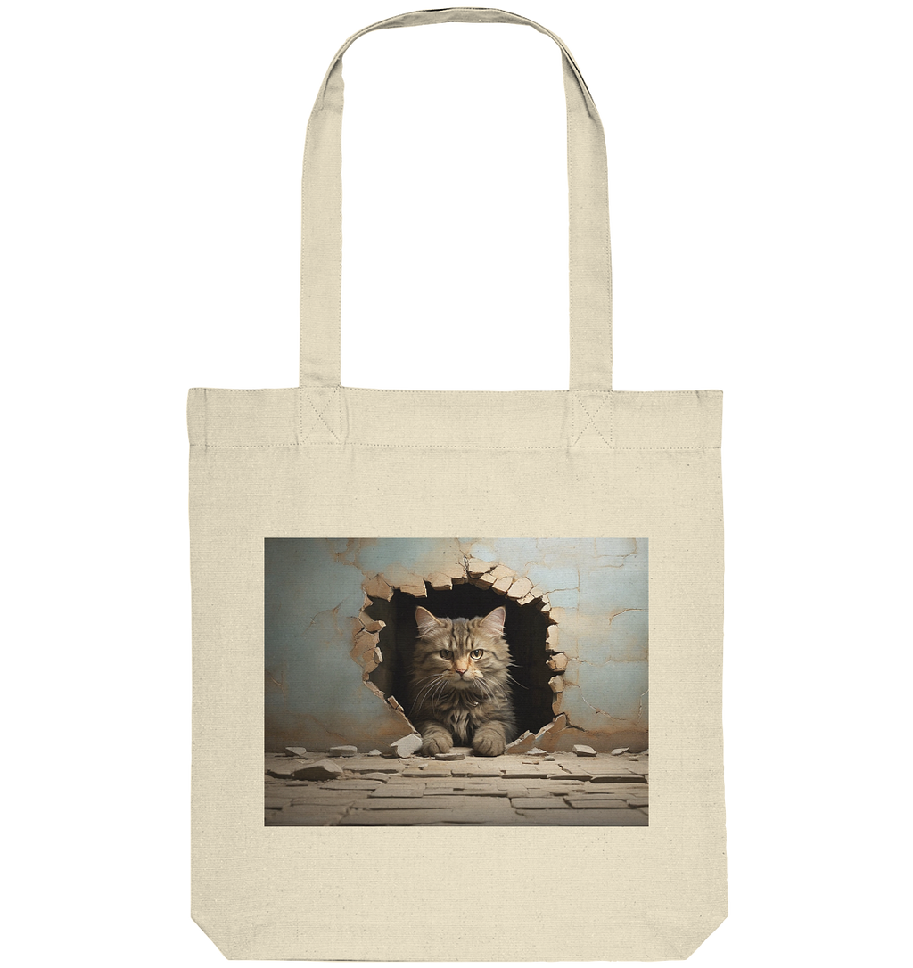 Katze durch wand - Organic Tote-Bag