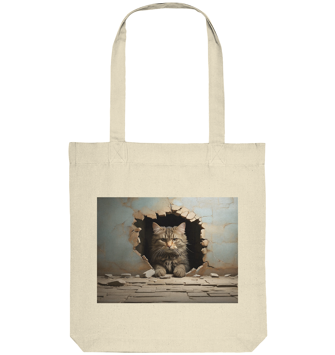 Katze durch wand - Organic Tote-Bag