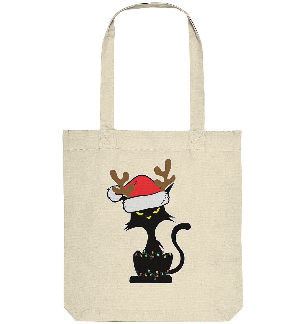 Grumpy Weihnachts Katze Cartoon - Organic Tote-Bag