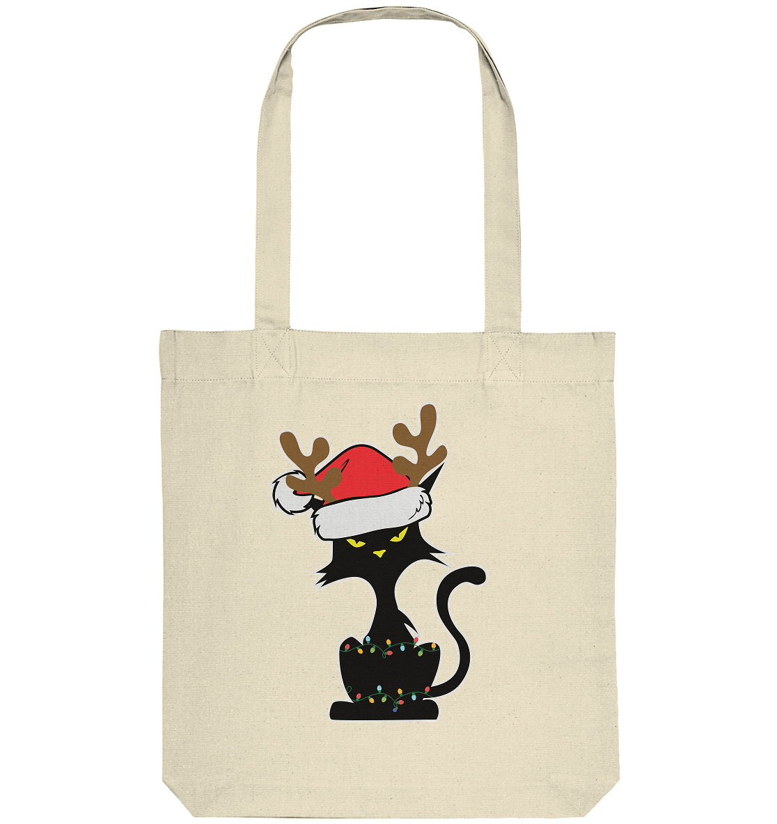 Grumpy Weihnachts Katze Cartoon - Organic Tote-Bag