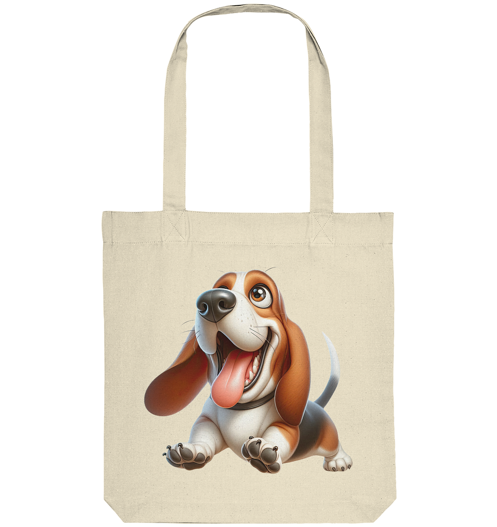 Basset Hound Cartoon personalisierbar - Organic Tote-Bag