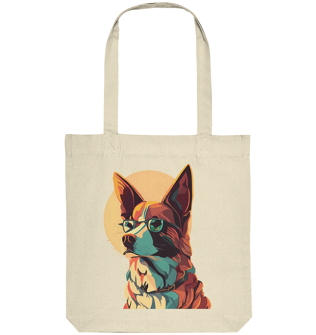 Retro Pop Art Illustration Fox Terrier Hund - Organic Tote-Bag