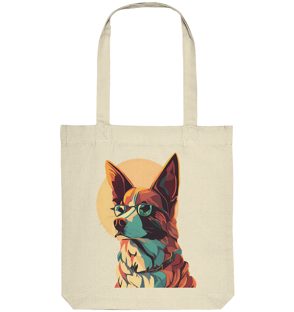 Retro Pop Art Illustration Fox Terrier Hund - Organic Tote-Bag