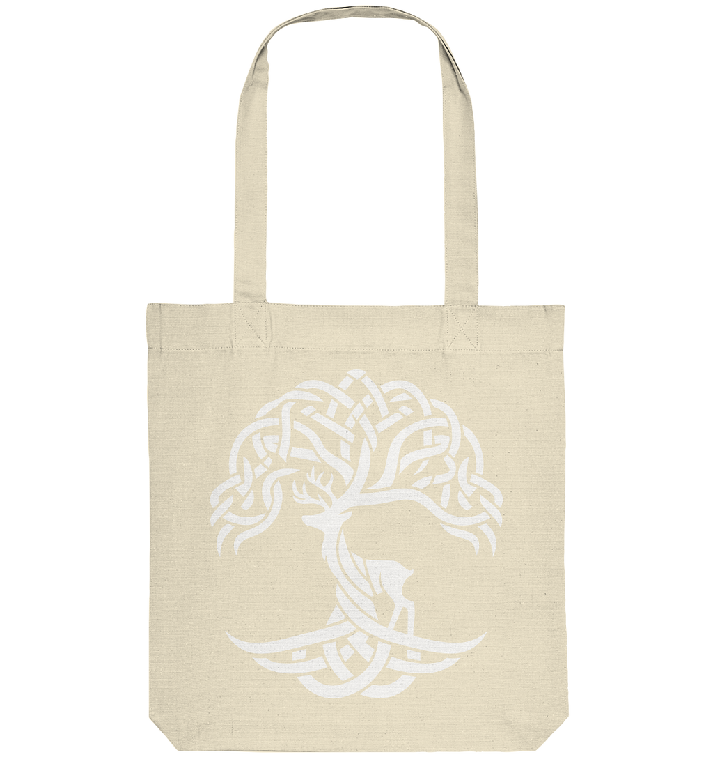 Keltischer Lebensbaum mit Hirsch - Organic Tote-Bag
