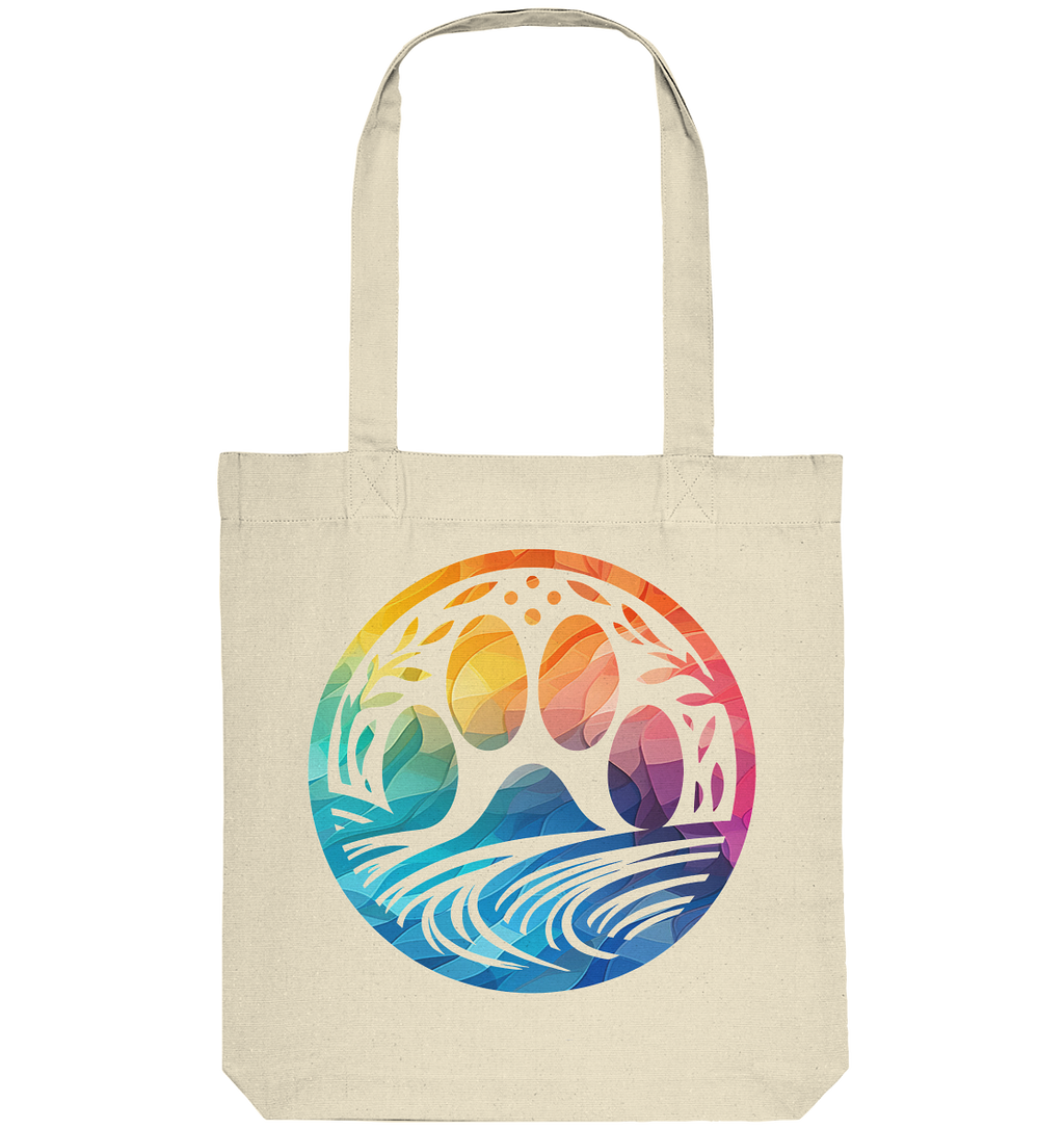 Modern Design Pfote mit regenbogenartigen Farbverlauf  - Organic Tote-Bag