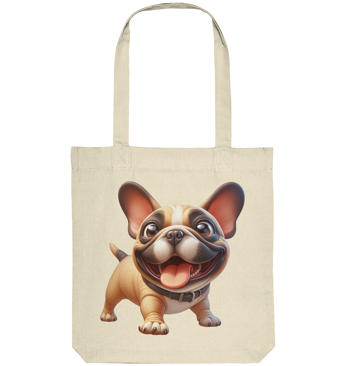 Französische Bulldogge Cartoon personalisierbar - Organic Tote-Bag
