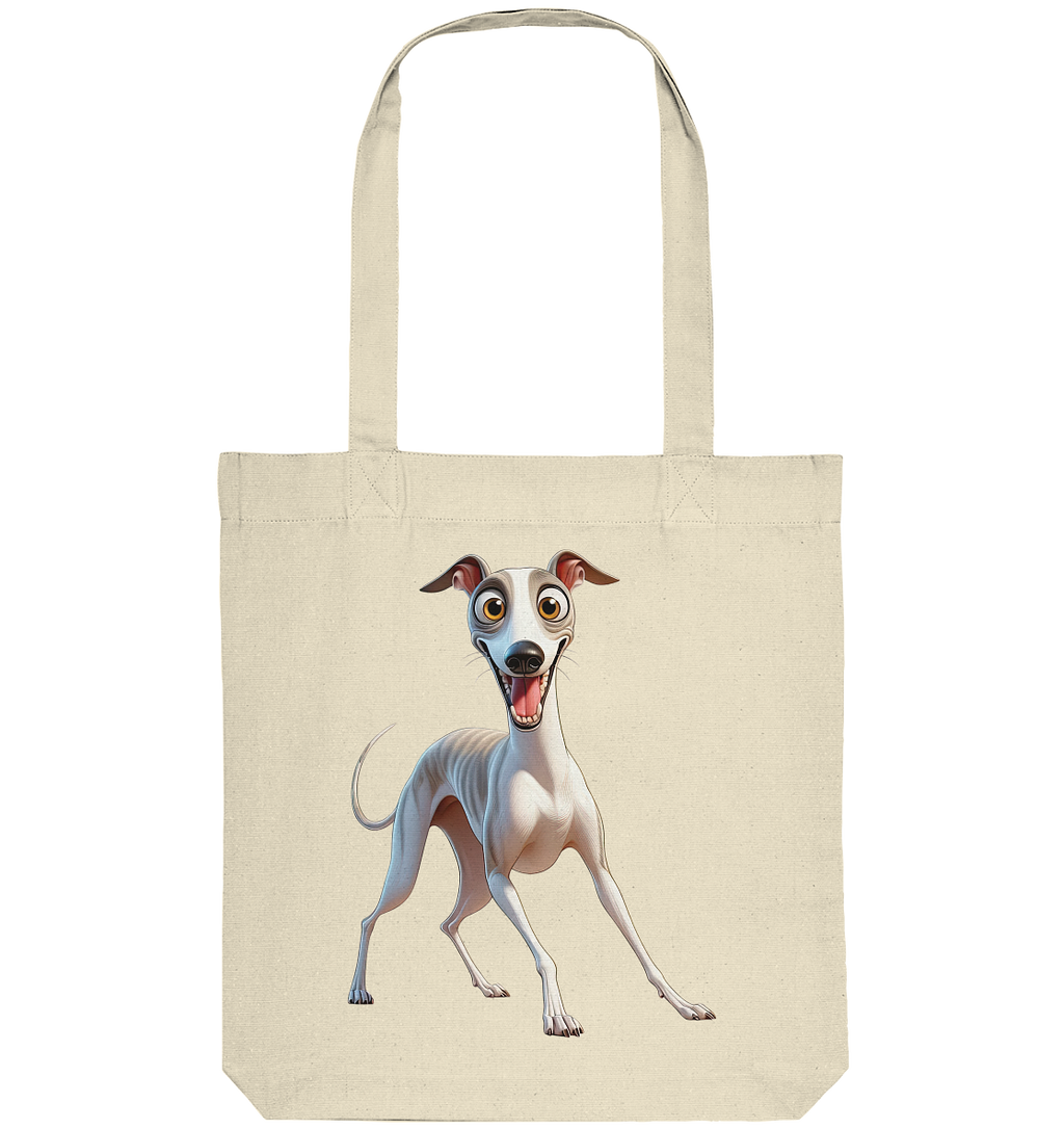 Whippet Cartoon personalisierbar - Organic Tote-Bag