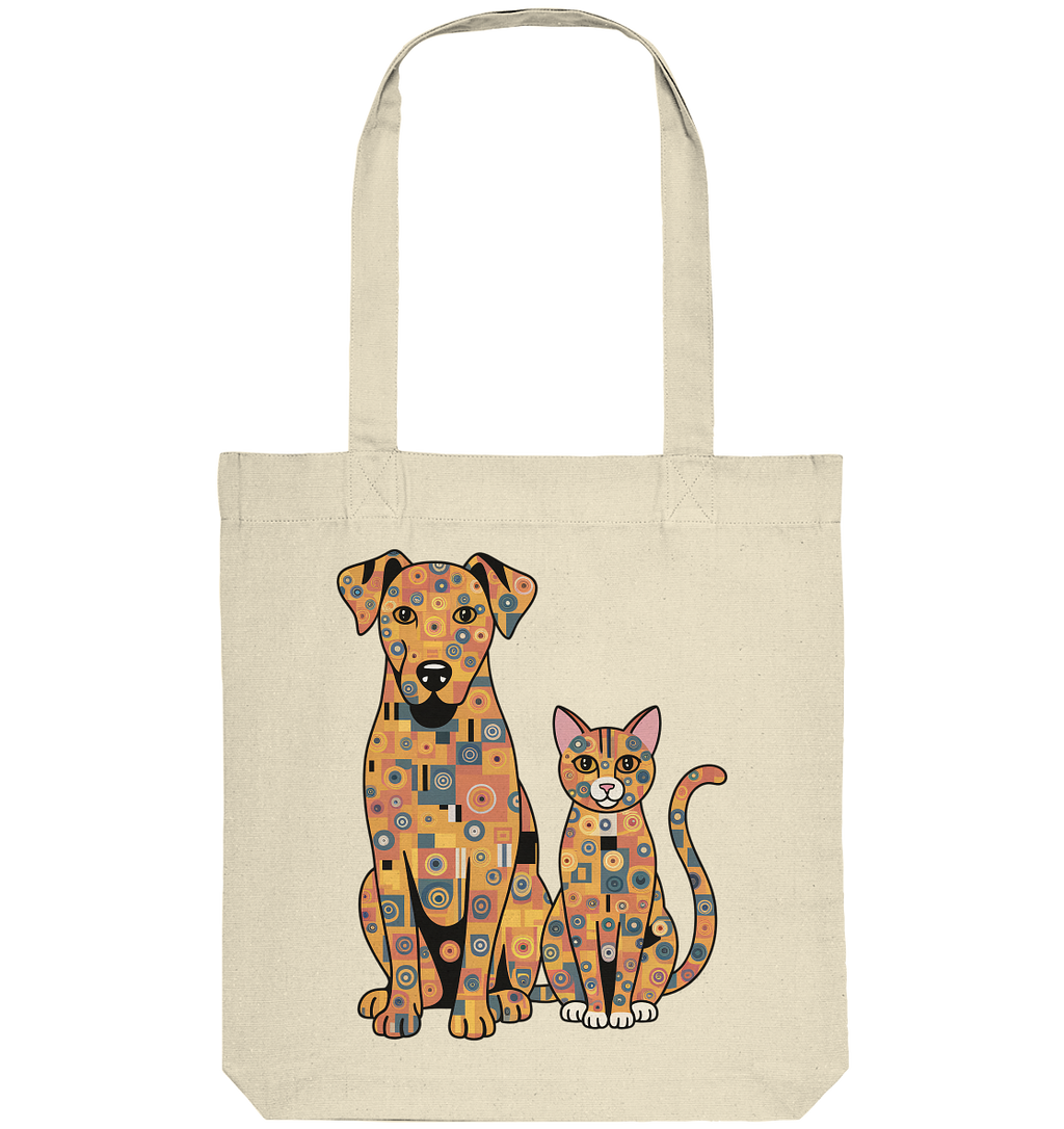 Illustration Hund und Katze in Klimt  Style - Organic Tote-Bag