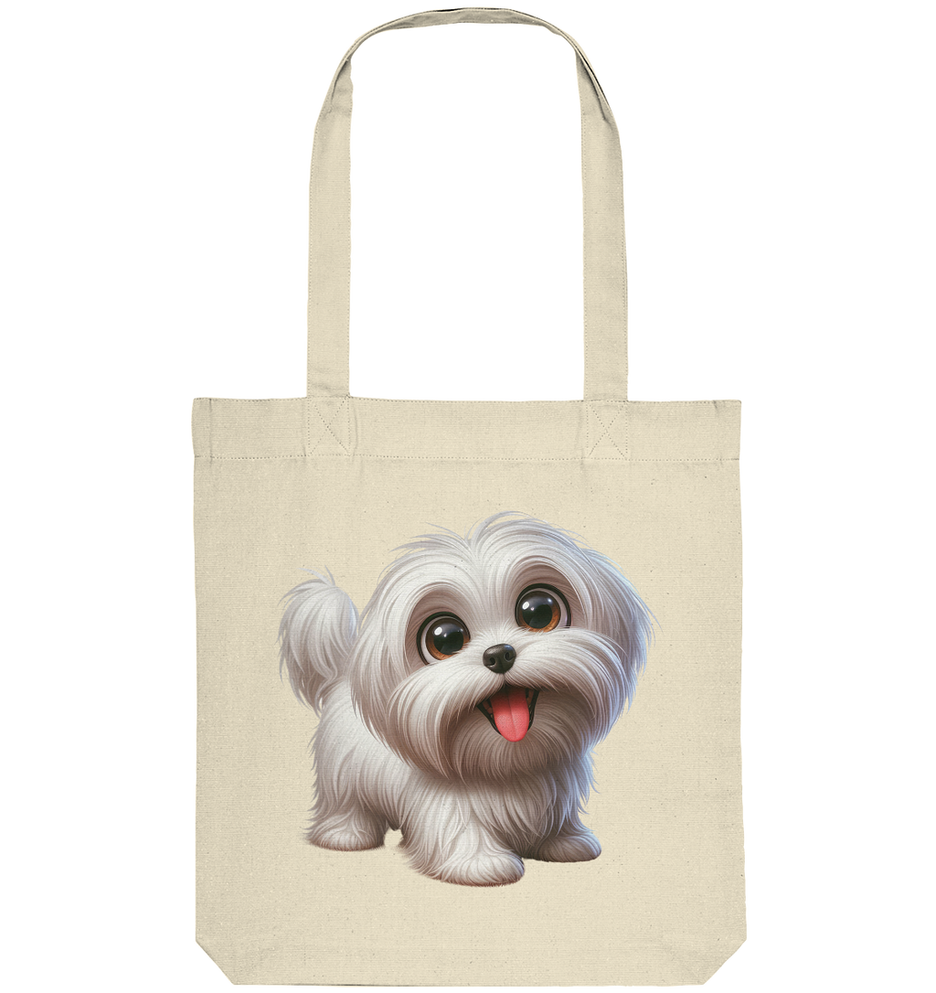 Malteser Hund Cartoon - personalisierbar - Organic Tote-Bag