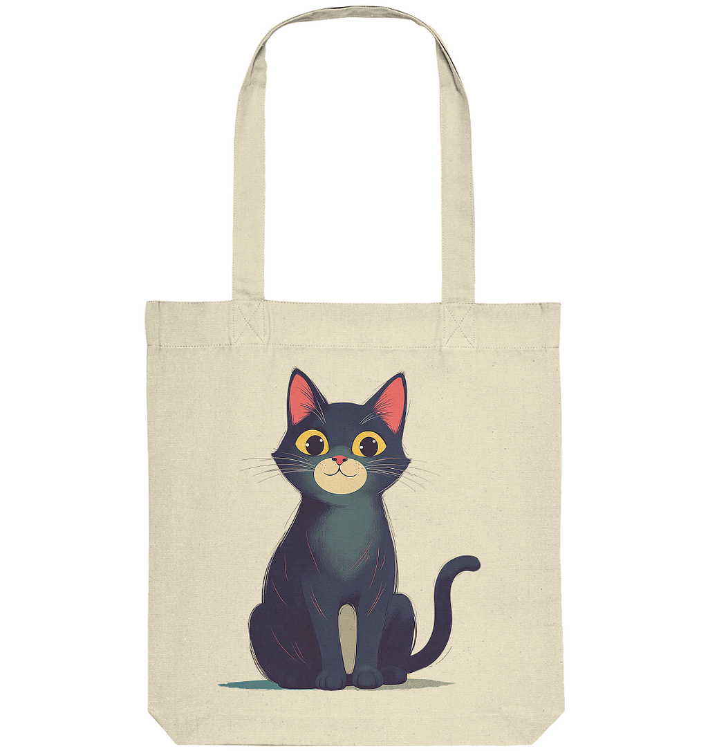 Happy Katze gemalt - Organic Tote-Bag