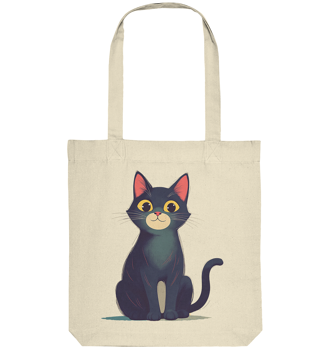 Happy Katze gemalt - Organic Tote-Bag
