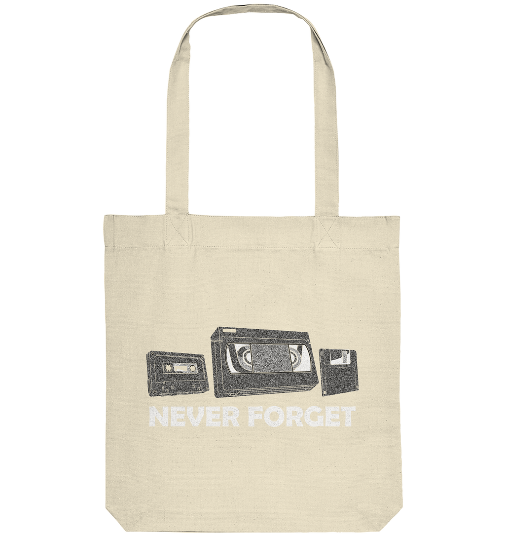 Kasette, VHS,  Disk - never forget - Organic Tote-Bag