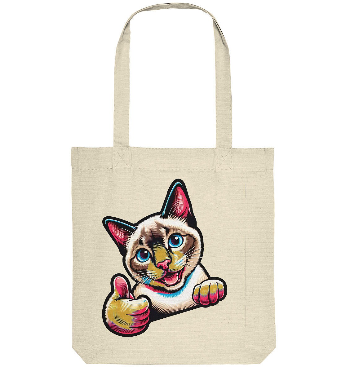 Siamkatze Pop Art - personalisierbar - Organic Tote-Bag