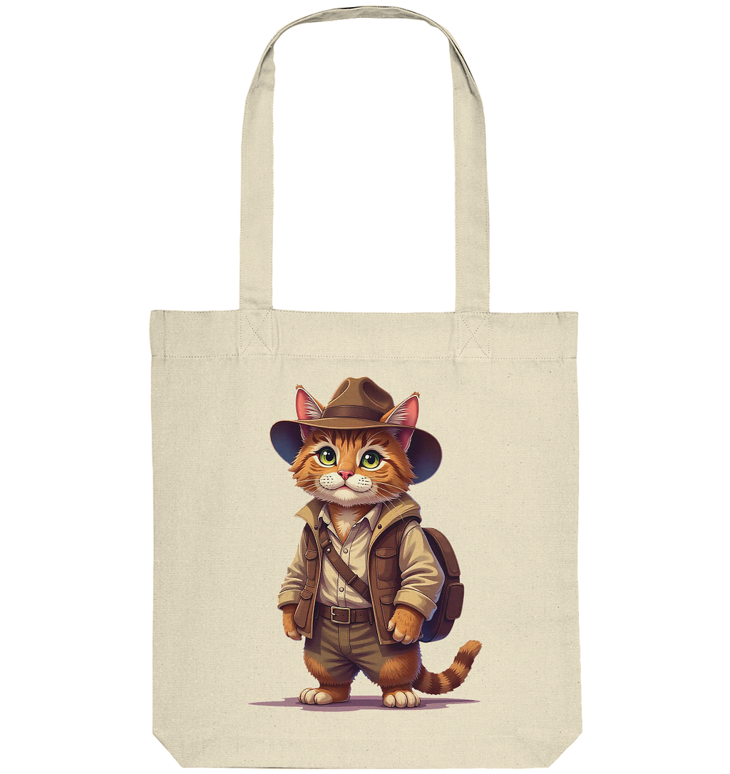 Abenteurer Katze Cartoon  - personalisierbar - Organic Tote-Bag