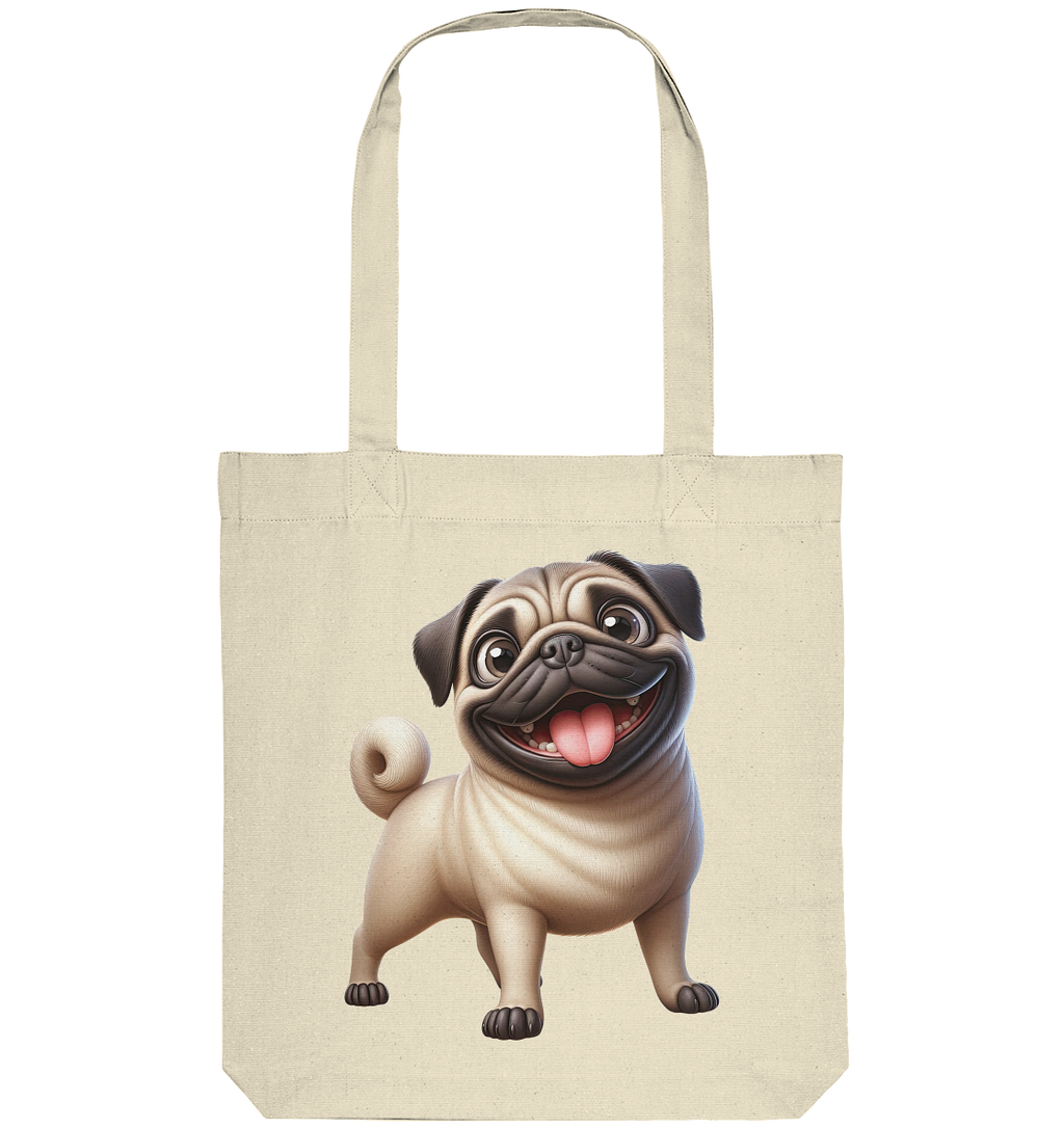 Mops Cartoon - personalisierbar - Organic Tote-Bag
