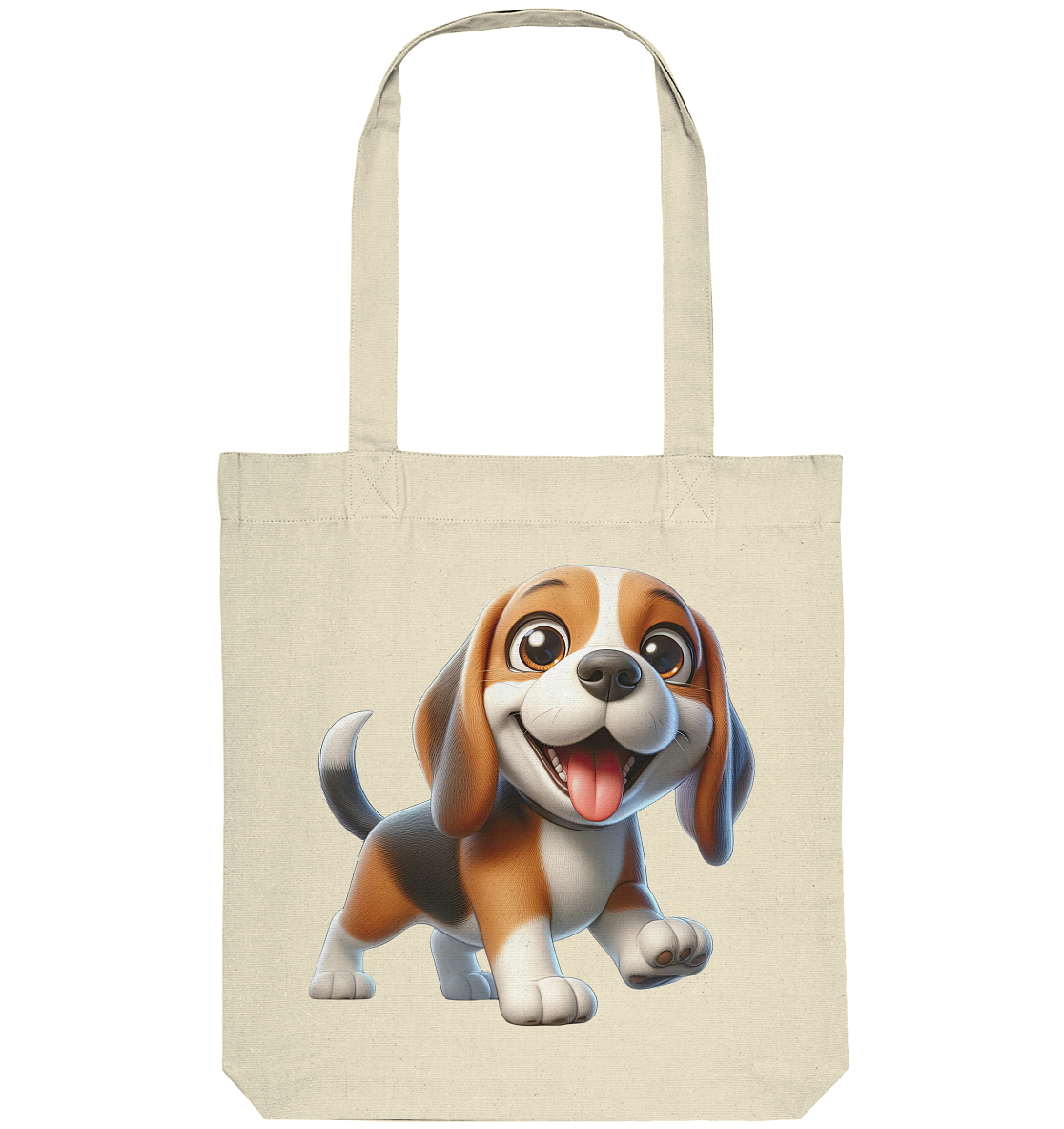 Beagle Cartoon Hund personalisierbar - Organic Tote-Bag