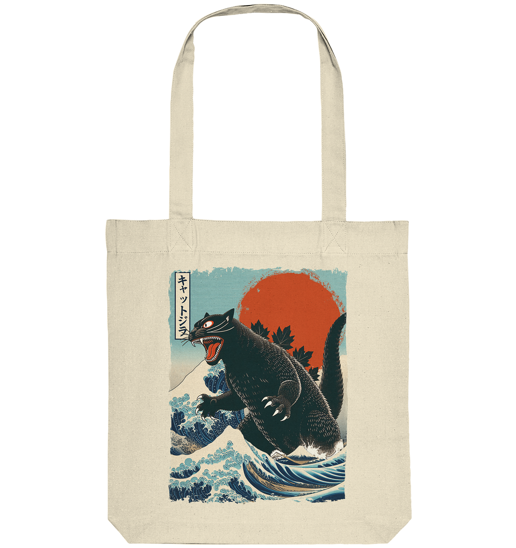 Cat - Zilla , Comic Style - Organic Tote-Bag