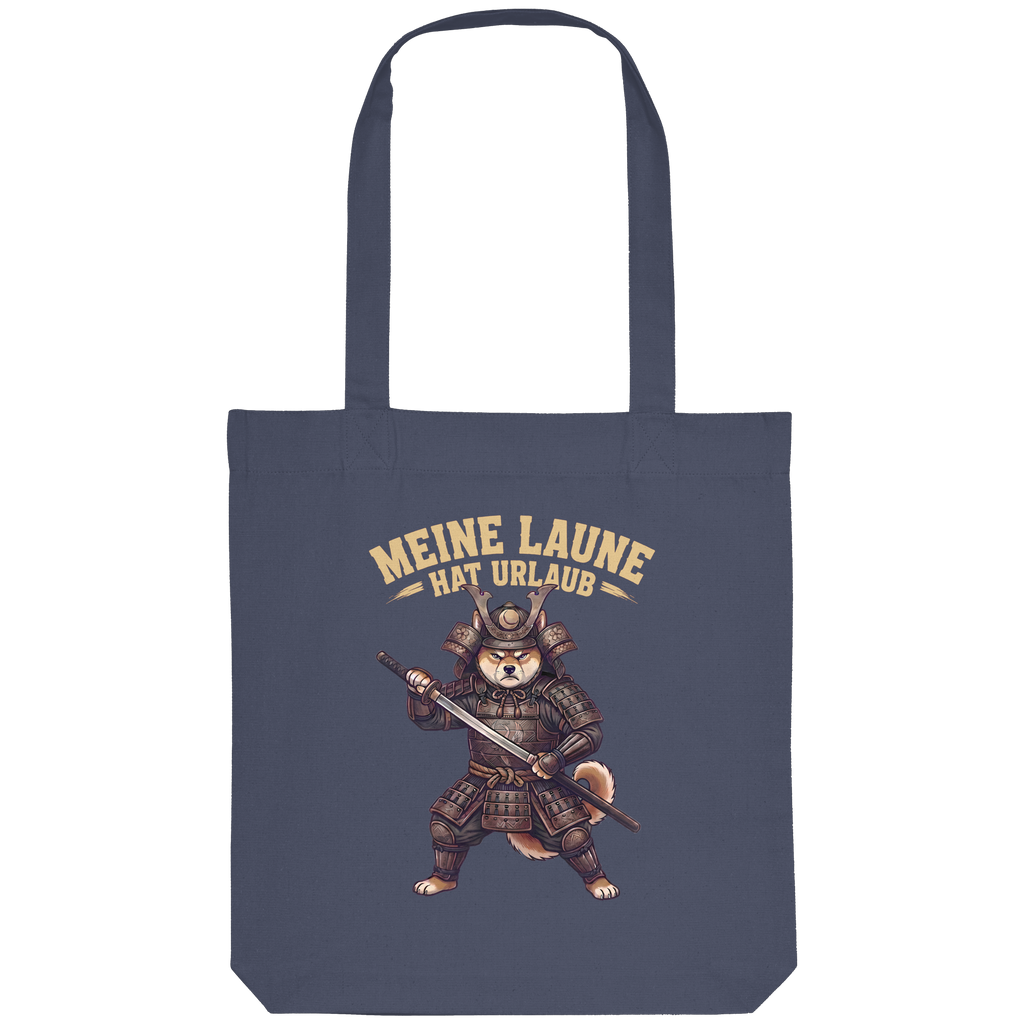 Meine Laune hat Urlaub – Lustiger Shiba Samurai Hund - Organic Tote-Bag