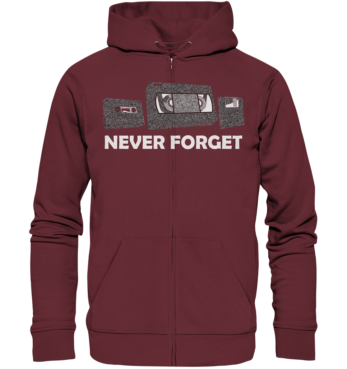 Kasette, VHS,  Disk - never forget - Organic Zipper