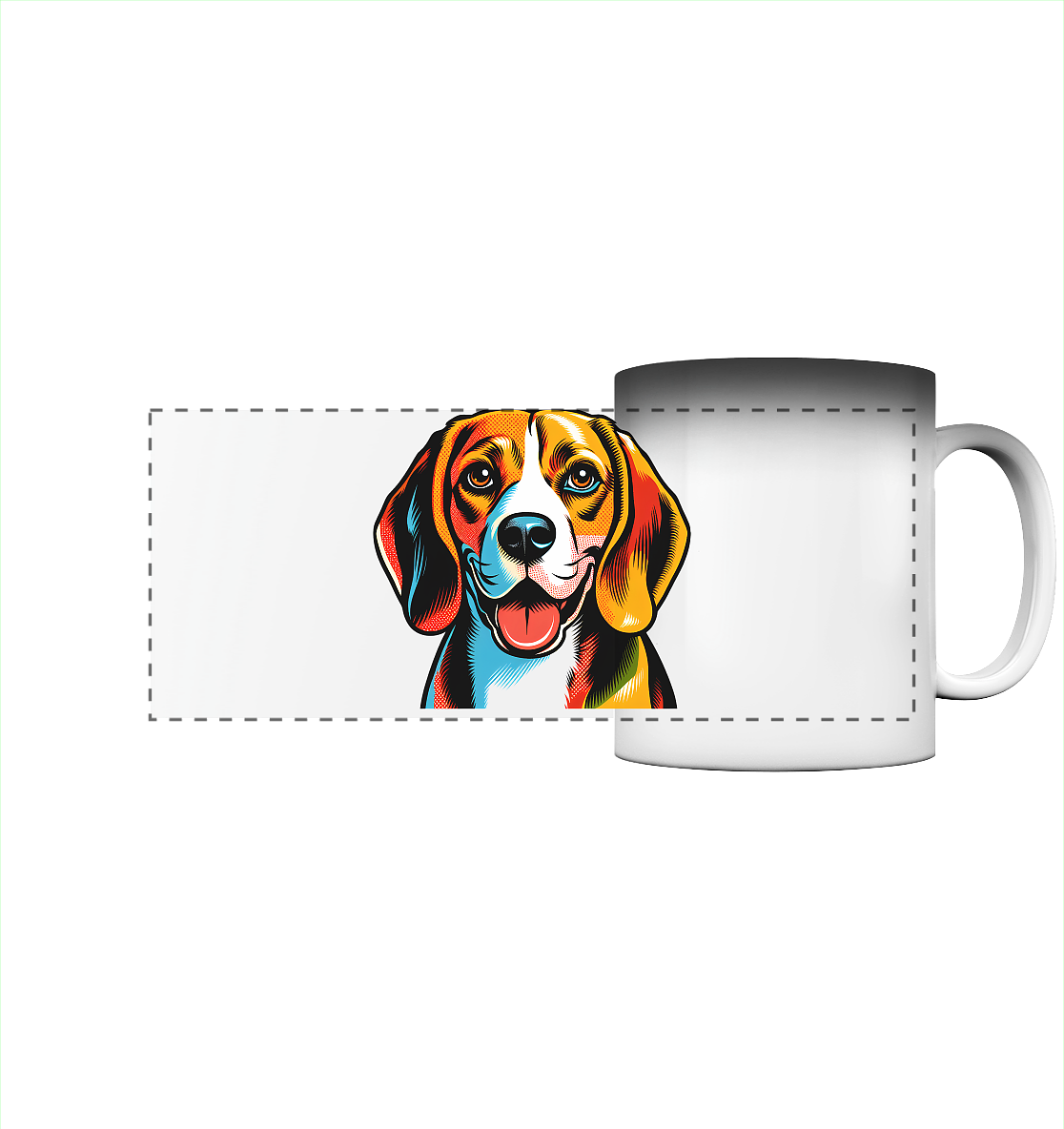 Beagle Pop Art - Personalisierbar - Panorama Magic Mug