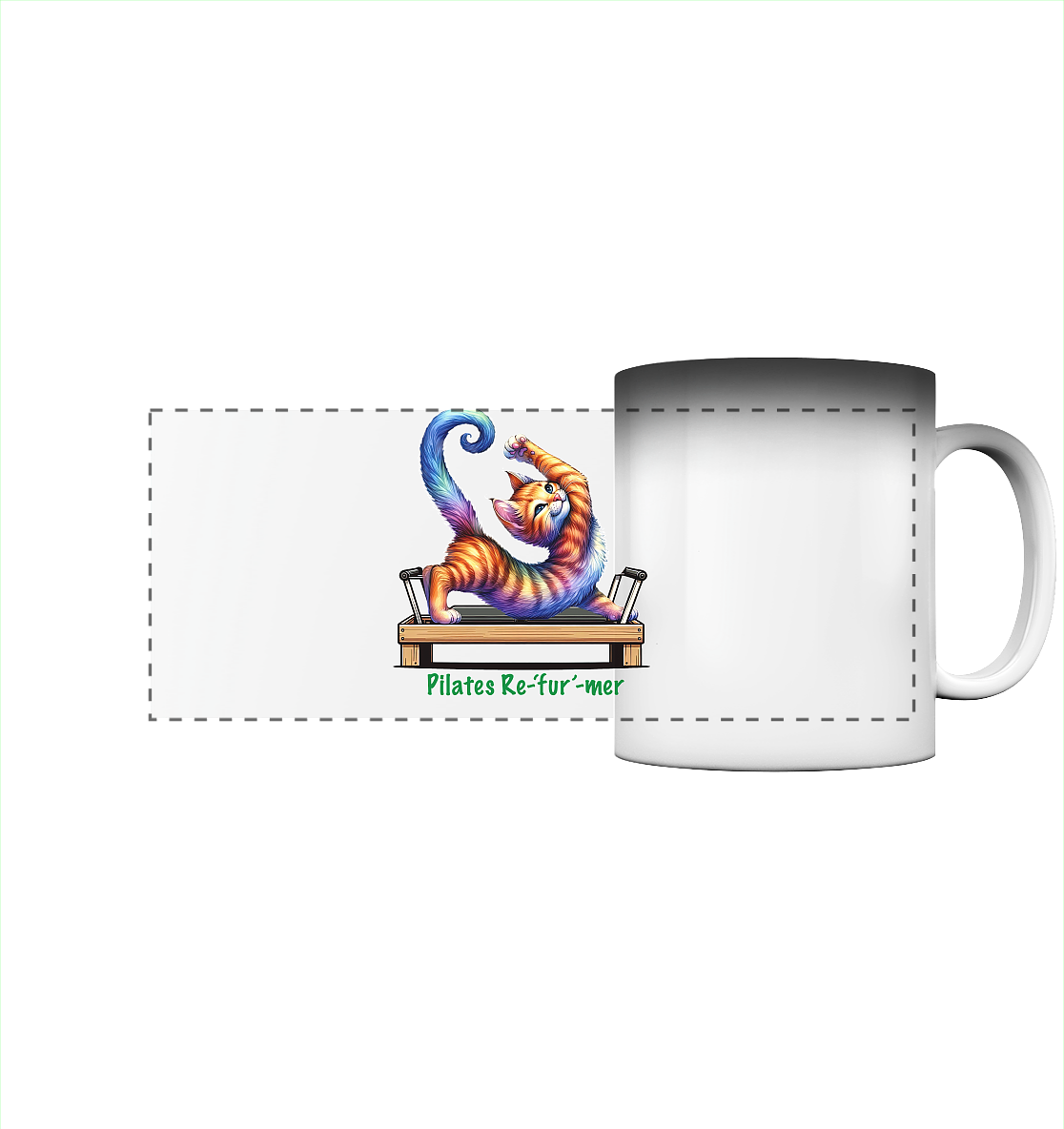 Pilates Reformer Re-fur-mer Katze lustig - Panorama Magic Mug