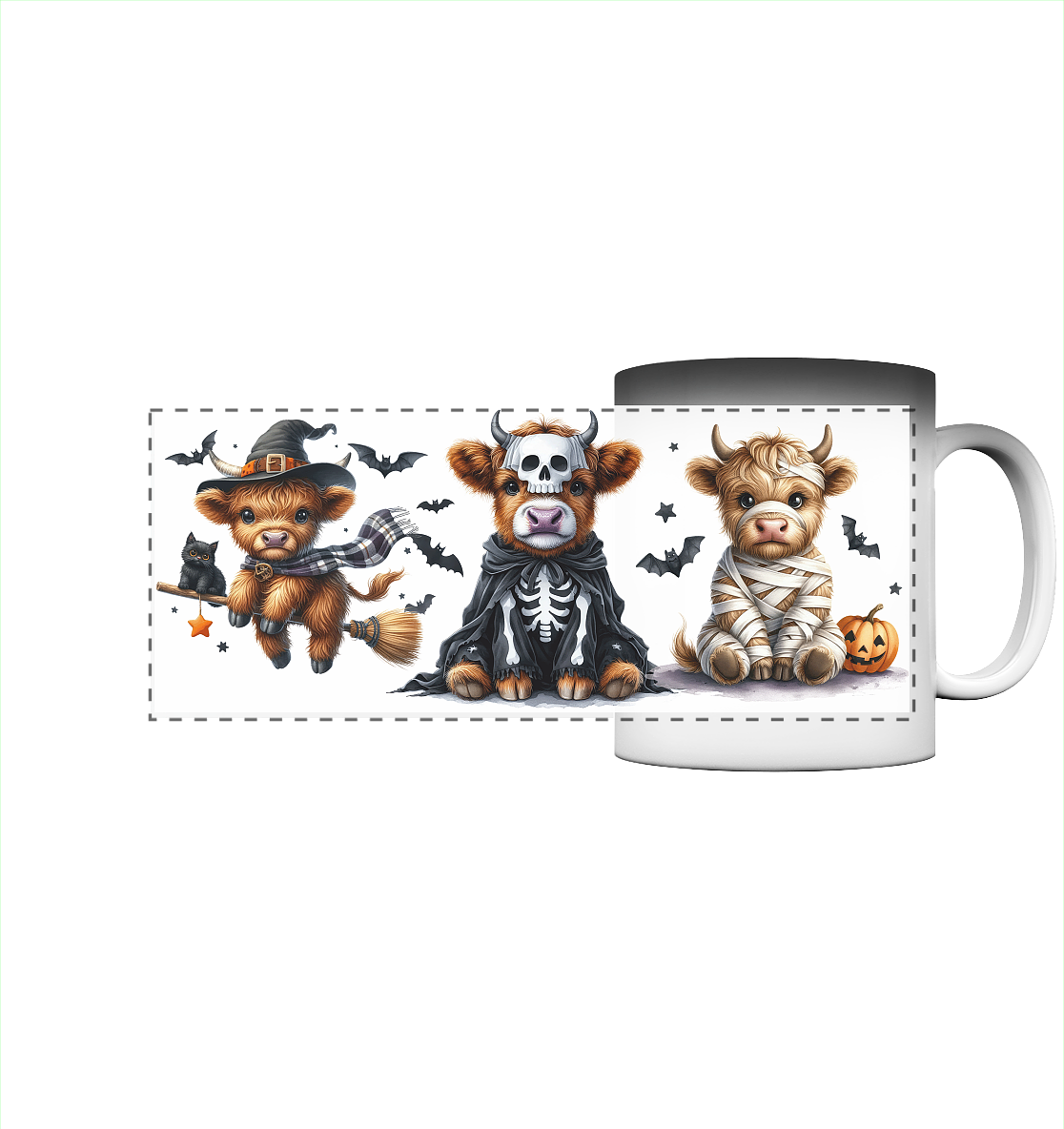 Halloween Highland Cows - Panorama Magic Mug