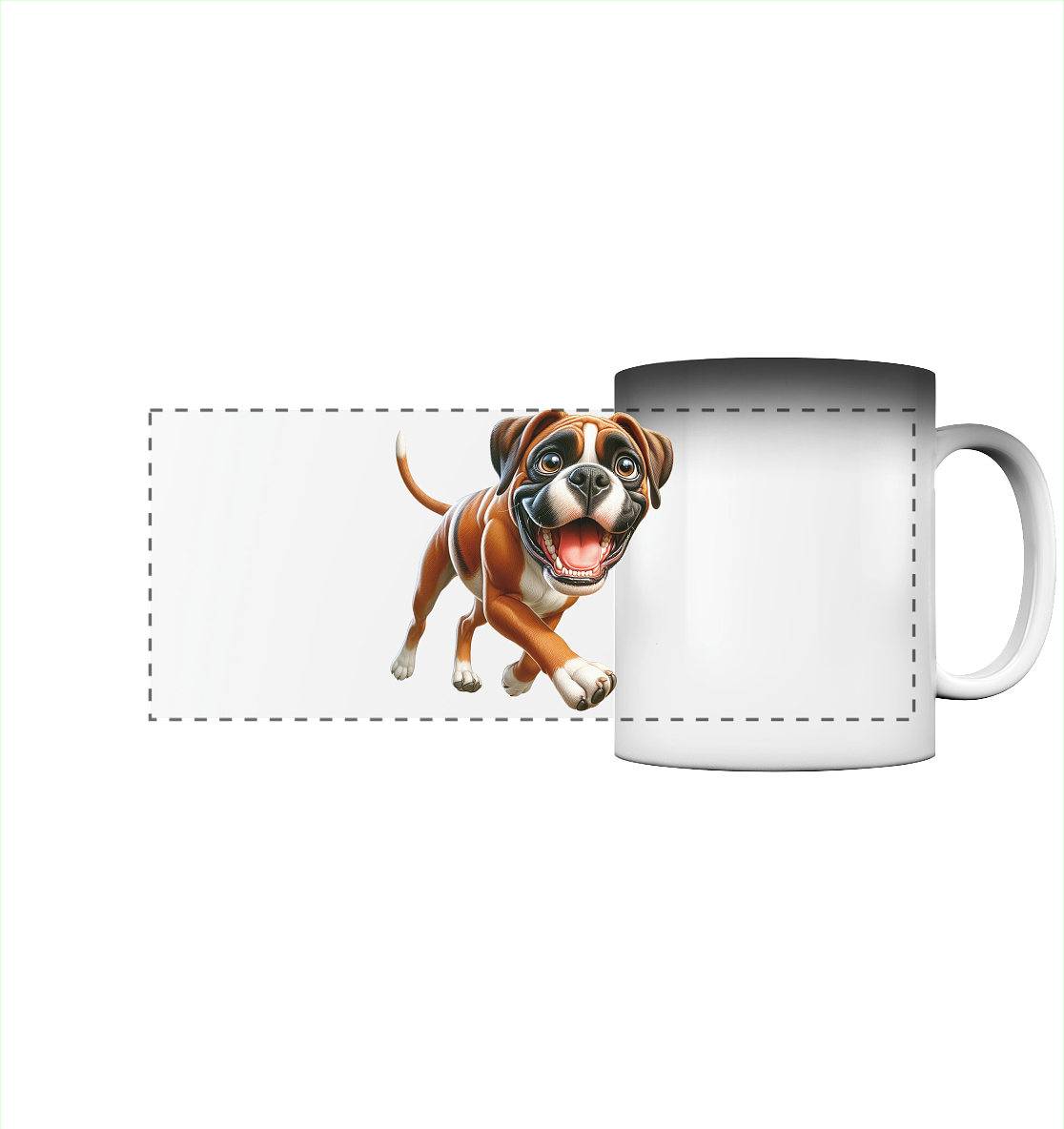 Boxer Cartoon Hund personalisierbar - Panorama Magic Mug