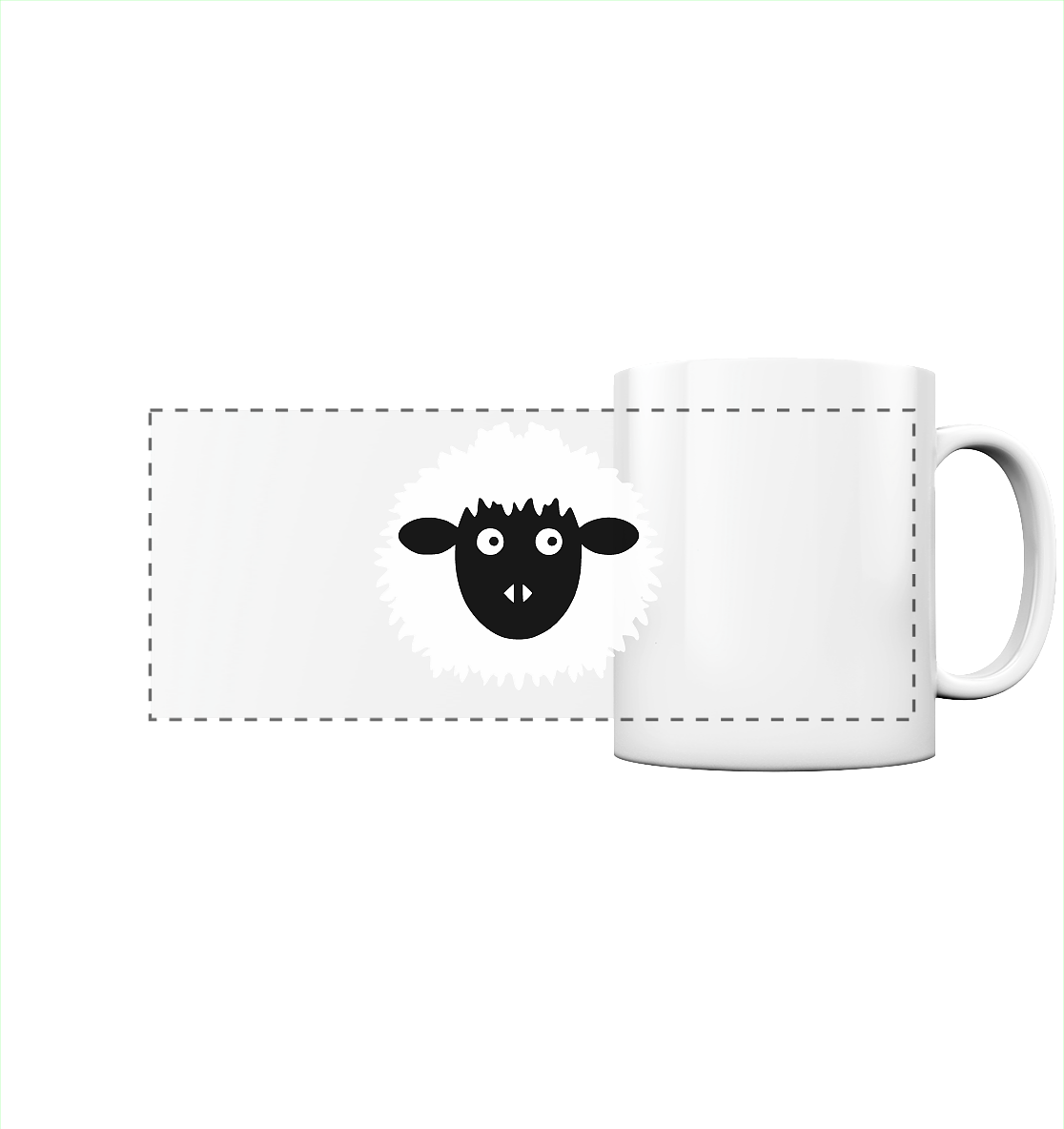 Schaf comic -personalisierbar - Panorama Tasse