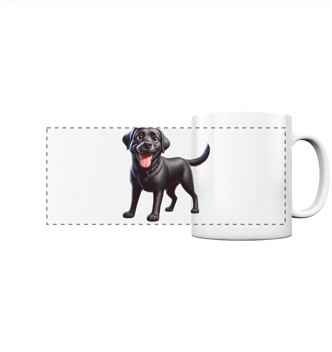 Cartoon Labrador Retreiver - personalisierbar - Panorama Tasse