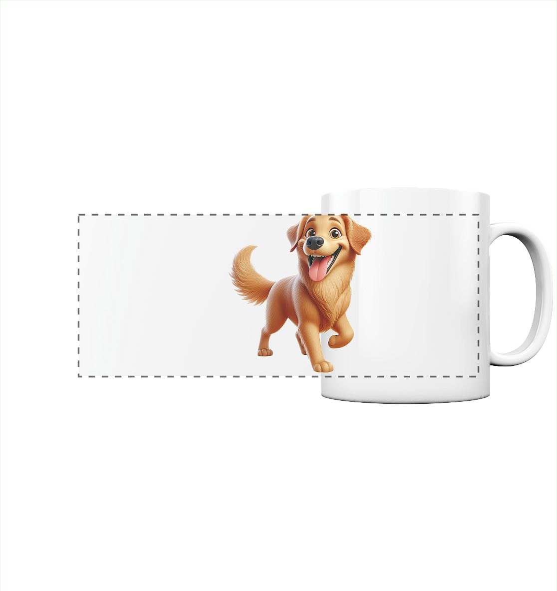 Golden Retriever Comic - personalisierbar - Panorama Tasse