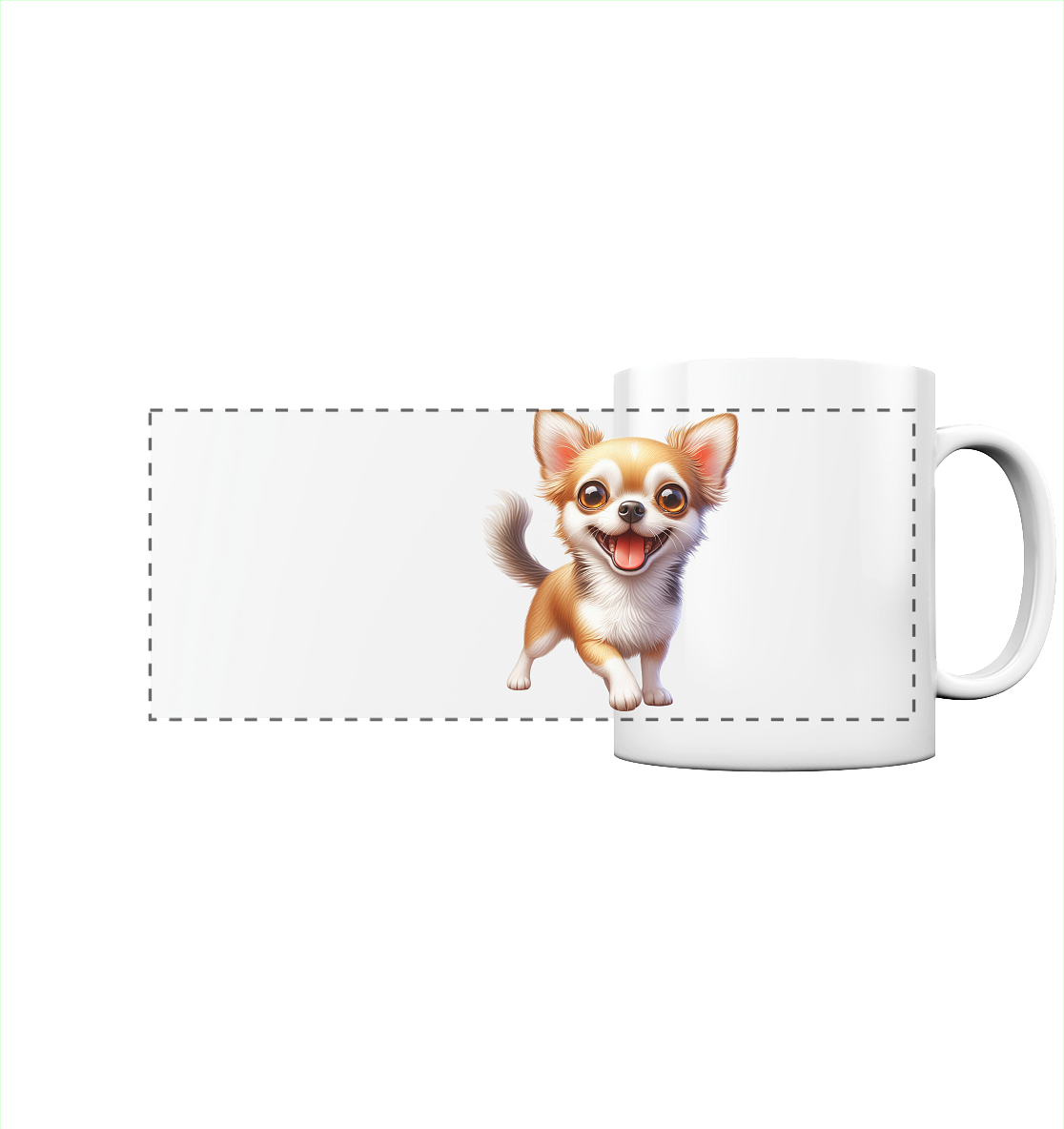 Chihuahua Cartoon - personalisierbar - Panorama Tasse
