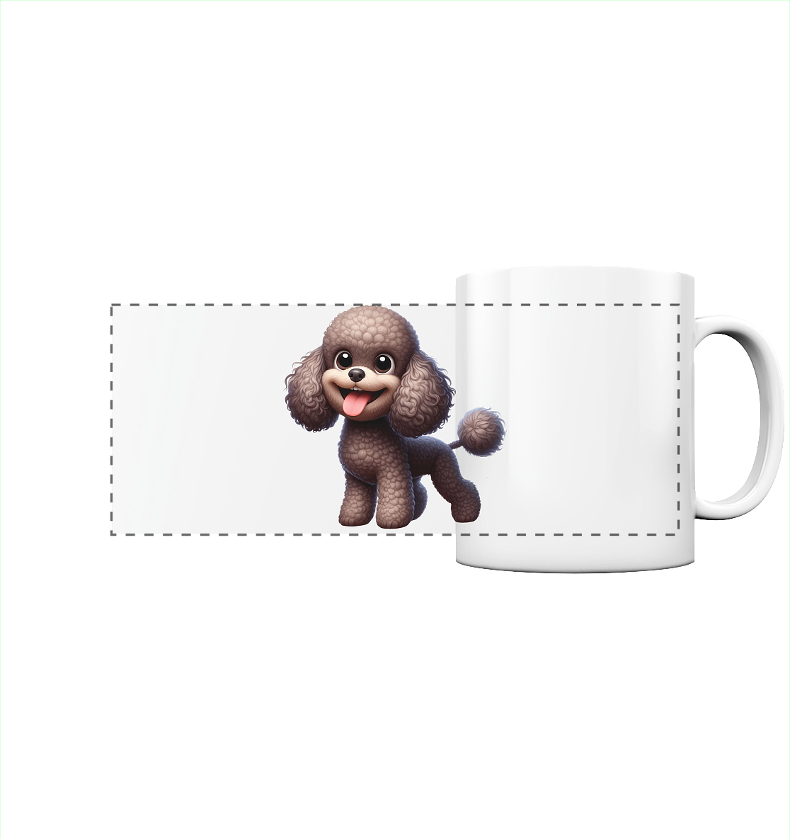 Pudel Comic - personalisierbar - Panorama Tasse