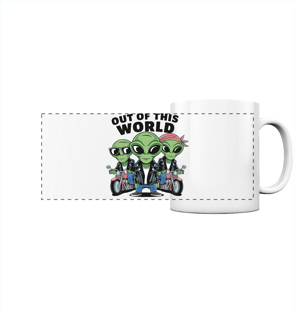 Out of this World Alien Biker - Panorama Tasse
