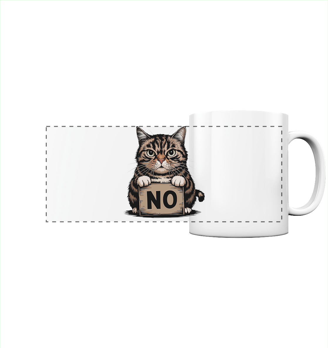 No - Funny Katze  - Panorama Tasse