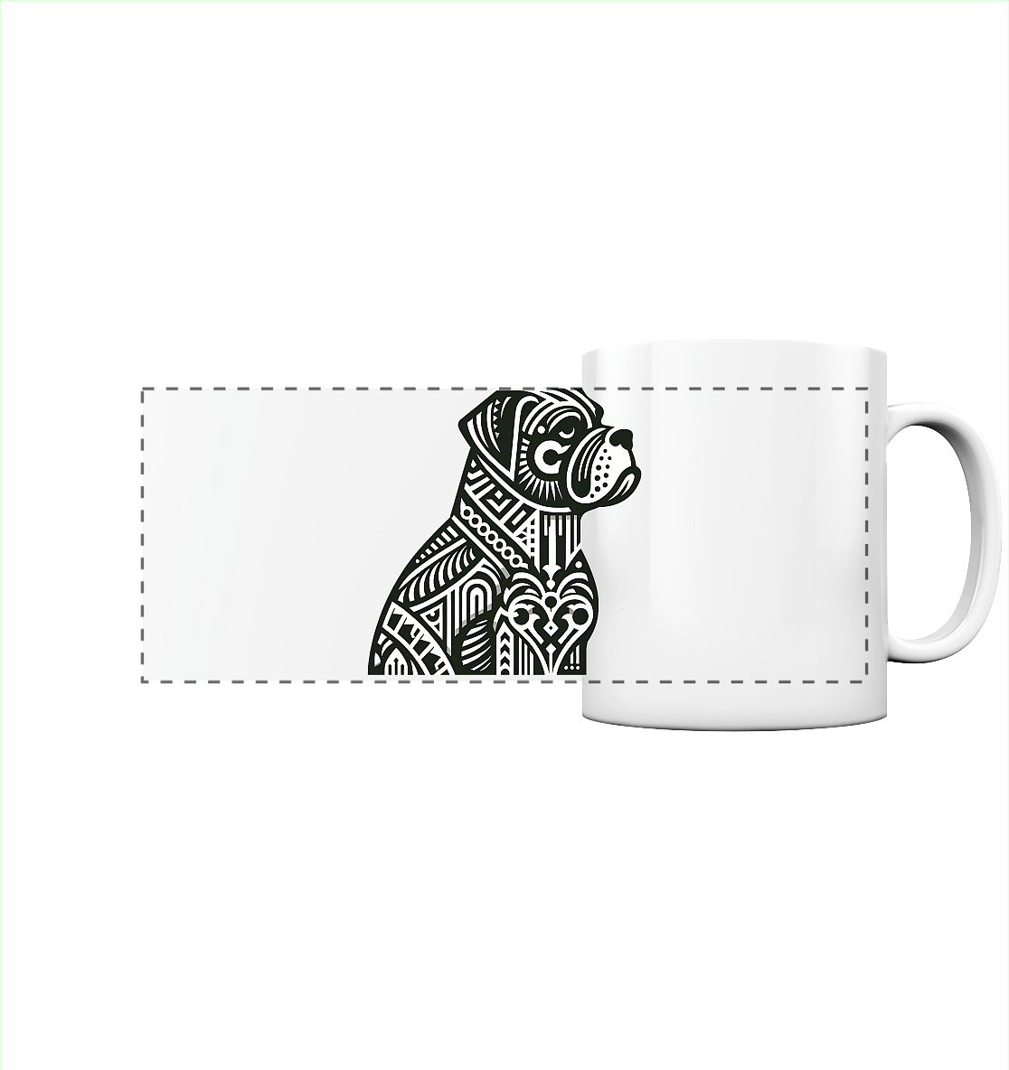 Hund Mastif Art Deco  - personalisierbar - Panorama Tasse