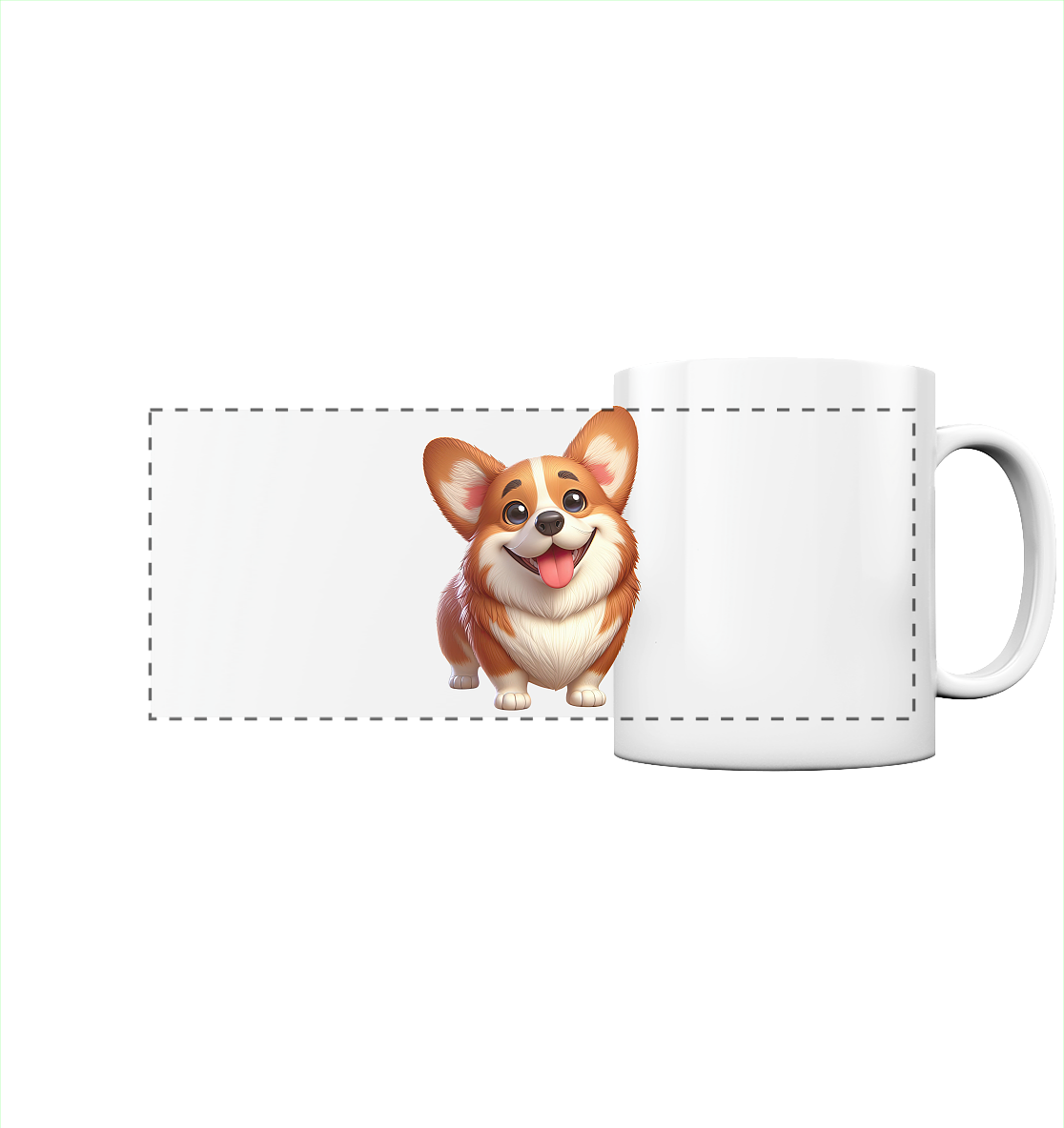 Corgi Hund Cartoon personalisierbar - Panorama Tasse